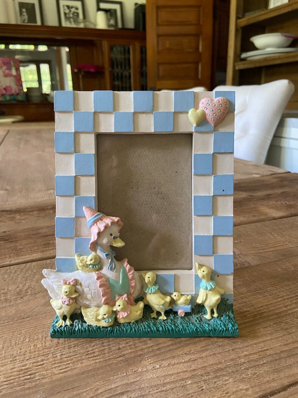 vintage Mother Goose picture frame, pastel nursery photo frame